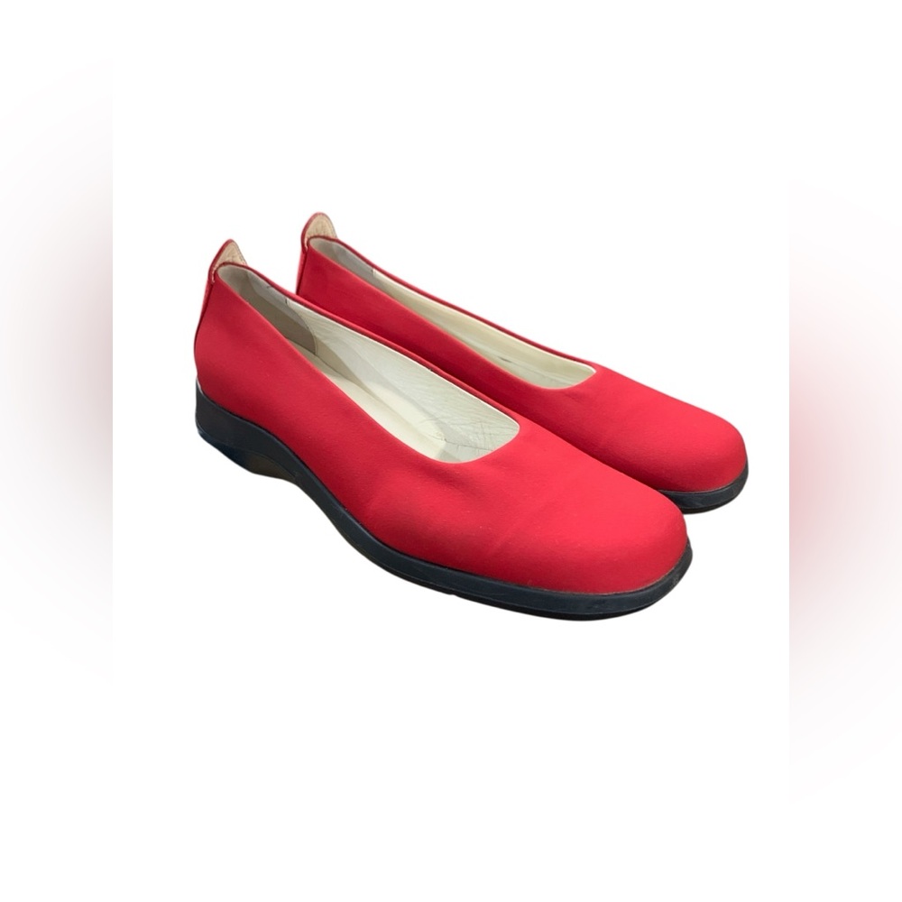 Salvatore Ferragamo Sport Flat Comfort Shoes Red Fabric Size 6.5